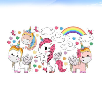 #ad Kids Room Decorative Sticker Wall Decals Girls Rainbow Wall Sticker $9.69