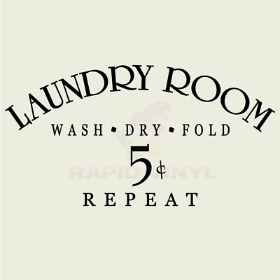 #ad LAUNDRY ROOM WASH DRY FOLD Wall Decal Wall Sticker Home Laundry Room Wall Art $26.95