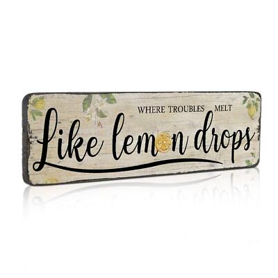#ad Funny Retro Vintage Lemon Sign Country Kitchen Decor Wall Art Plaque Signs In... $20.18