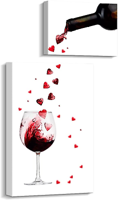#ad Kitchen Dining Room Wall Decor Funny Wine Canvas Wall Art Home Bar Decorative $42.95