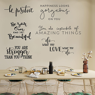 #ad #ad 9 Pcs Vinyl Wall Stickers Inspirational Saying Wall Decals Motivational Saying W $18.61