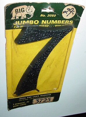 #ad Vintage House Number quot;7quot; Big Jumbo Numbers 5quot; Building Sign Brainerd NY. NOS USA $9.25