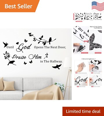 #ad Religious Quote Wall Stickers Inspirational Bible Verse Reusable 3 Sheets $12.99
