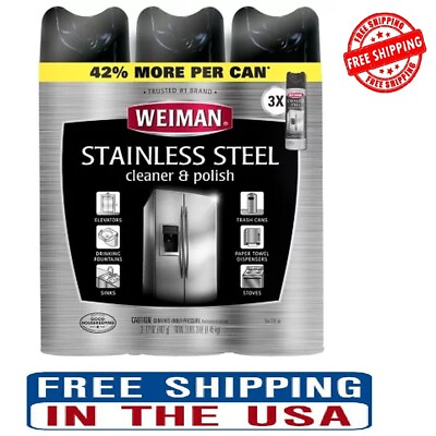 #ad #ad 🔥Weiman Stainless Steel Kitchen and Home Appliance Cleaner amp; Polish 17Oz 3 Pk $21.99