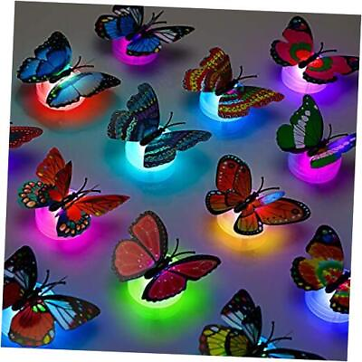 #ad 3D LED Butterfly Decoration Night Light Sticker Single and Double Wall Light 24 $22.68