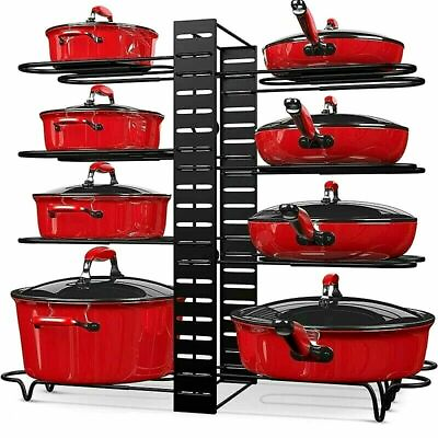 #ad #ad Pots and Pans Organizer for Cabinet 8 Tier Adjustable Pot and Pan Organizer Rack $17.99
