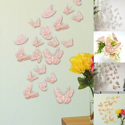 #ad Realistic Simulation Butterfly Wall Stickers for Home Wedding Festival $7.92