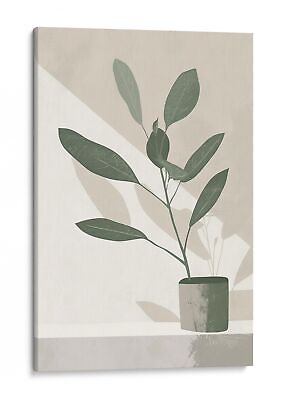 #ad Minimalist Potted Plant Canvas Art Print Modern Home Decor Wall Art $55.37