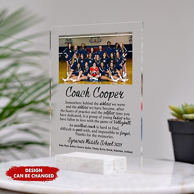 #ad Custom Volleyball Coach Acrylic Plaque Coach Gift End of Season Gift $27.95