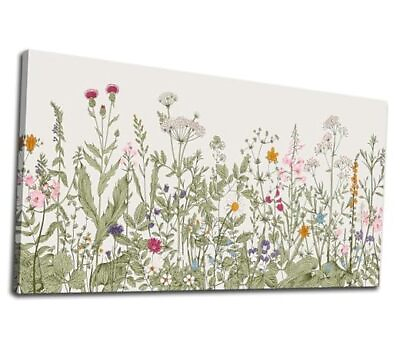 #ad #ad Wildflower Canvas Large Wall Art Vintage 20.00quot; x 40.00quot; Vintage Wild Flowers $79.98