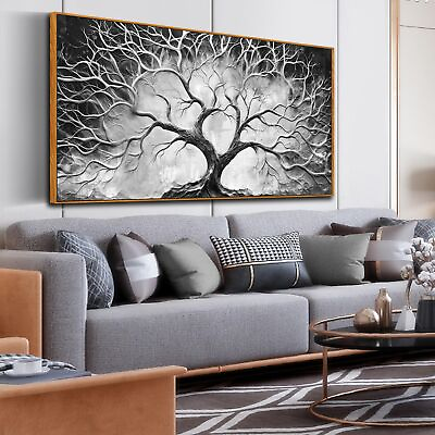 #ad #ad Framed Wall Decor for Office Modern Abstract Wall Art Tree Wall Painting ... $248.43