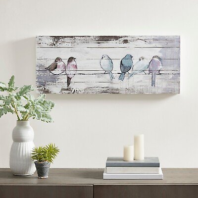 #ad Wood Animal Wall Art Living RoomBird Drawing Rustic Home Decor Painting Indoor $42.99