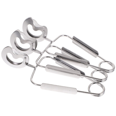#ad 3 Pcs Buffet Appetizer Tong Stainless Steel Meal Tongs Snail Clip Utensils $10.89