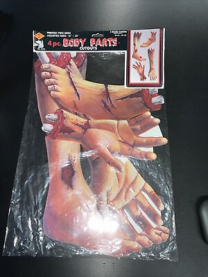 #ad Vintage NOS 1996 Beistle 4 PCs Body Parts Cutouts 30cm 56cm $49.99