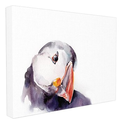 #ad Stupell Home Décor Watercolor Puffin Oversized Stretched Canvas Wall Art $70.64