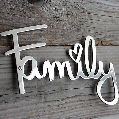 #ad Metal Hanging Family Wall With Gift Box Art Sign Home Decor Metal Letters Sign $17.99