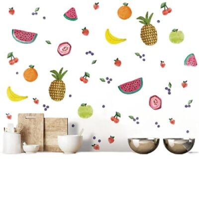 #ad Fruit Salad Peel and Stick Wall Decals Multicolor $23.96
