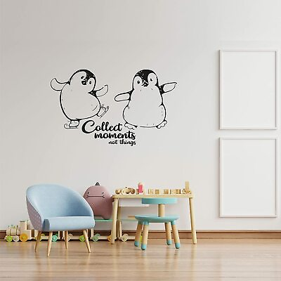 #ad Collect Moments Quote Penguin Animal Wall Art Stickers for Kids Home Room Decals $12.50