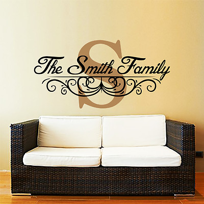 #ad Custom Personalized Family Name Monogram Wall Vinyl Decal Living Room ZX284 $59.99