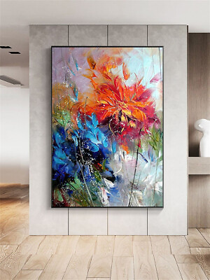 #ad q094 Large modern hand painted oil painting abstract flower on canvas home decor $41.00