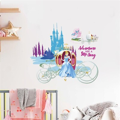 #ad Snow White Cinderella Wall Stickers Home Decor Kids Room Decal Mural Art $12.99