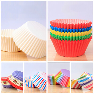 #ad 100 Colorful Cupcake Liners Muffin Case Cake Paper Baking Cups $6.79