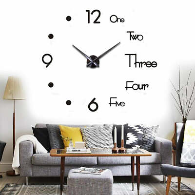 #ad #ad Large 3D DIY Wall Clock Frameless Mirror Wall Clock for Living Room Home Office $19.99