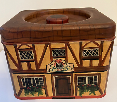 #ad Hand Painted Beautyware Tin Suave Swine Inn Funny Kitchen Decor Coffee Canister $27.00