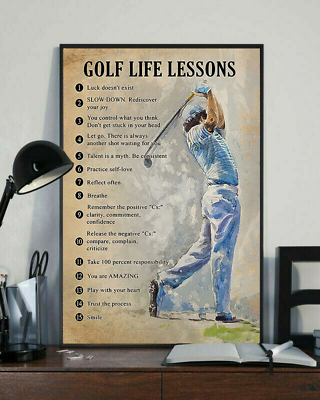 #ad Golf Life Lesson Home Decor Wall Art Poster $16.95