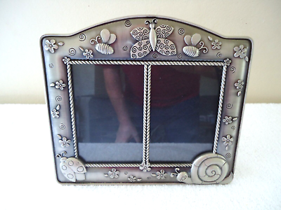#ad quot; NWT quot; ? Fetco Baby Butterfly Pewter ? 3.5 X 5 Double Window Picture Frame $25.99