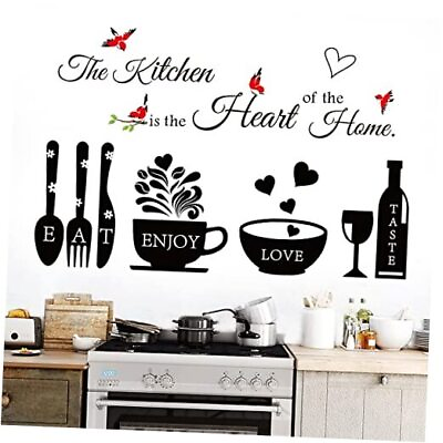 #ad Kitchen Quote Wall Stickers Kitchen Dining Room Wall Decals Wall Art Kitchen $17.64