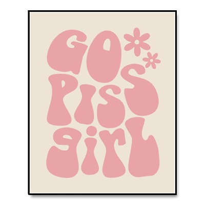 #ad Go Piss Girl Wall Art Trendy Wall Art Funny Cute Gift Idea Apartment Decor Pink $14.11