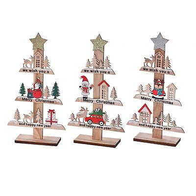#ad Christmas Wood Sign Table Decoration Tabletop Christmas Decoration Rustic $8.06