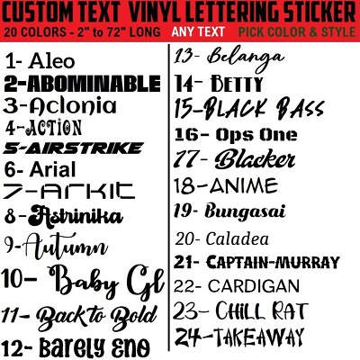 #ad Custom Text Vinyl Lettering Sticker Decal Personalized ANY TEXT ANY NAME 2 $14.99