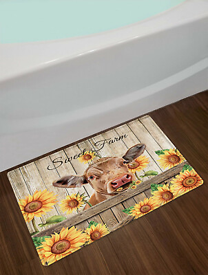#ad Sweet Farm Rustic Farmhouse Doormat Non slip Floor Rugs Bathroom Carpets 24x16in $38.91