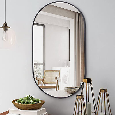 #ad 39.3quot; Black Trim Wall Mirror Bathroom Entryway Living Room Mantle Decor Mirrors $69.97
