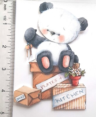 #ad 3D Moving Panda Keys Boxes Kitchen Flowers Card Scrapbook Embellishment 3625 $1.47