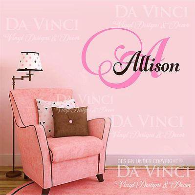 #ad Custom Name Monogram Initial Letters Vinyl Wall Room Decal Sticker Décor D $57.99