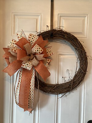 #ad #ad Extra Large Deluxe Fall Autumn Wreath Bow Thankful Rustic Country Home Decor $28.00