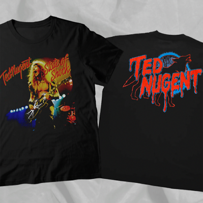 #ad #ad Ted Nugent State Of Shock 90s Black Rare Vintage Double Sided T Shirt S 5XL P986 $7.89