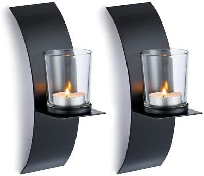 #ad Wall Candle Sconces Wall Decorations Black Metallic Wall Mounted Candle Sconces $51.00