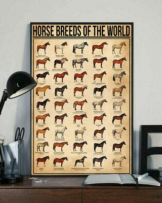 #ad Horse Breeds of the World Home Decor Wall Art Poster $16.95