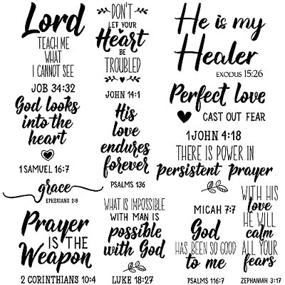 #ad #ad 12 Pcs Bible Verse Wall Decals Religious Scripture Wall Art Pretty Style $18.21