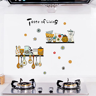 #ad #ad Kitchen Wall Decor Kitchen Wall Stickers Dining Room Wall Decals Vintage Patt... $16.99
