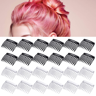 #ad 24 Pieces Small Hair Side Combs Plastic French Teeth Hair Combs Hair Clip Comb $6.89