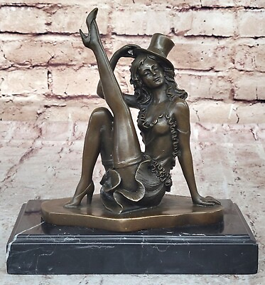 #ad Sexy Burlesque Dancer Bronze Sculpture Statue Art Deco Marble Figurine Figure $249.00