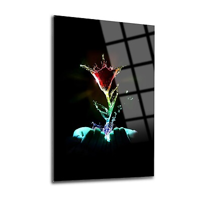 #ad Flower Premium Tempered Glass Wall Art Easy Installation Fade Proof Wall Decor $99.00