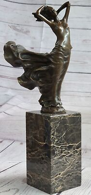 #ad Gone with the Wind by M.Lopez Art Deco Bronze Sculpture Anniversary Birthday Art $154.50