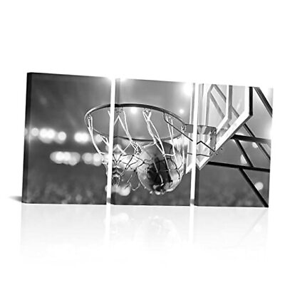 #ad Basketball Wall Art Picture Black And White Basketball Room Decor For Boys $119.19