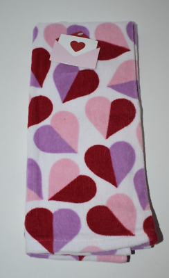 #ad Valentine Hearts Pattern Kitchen Dish Towel Set 2 Towels $16.95